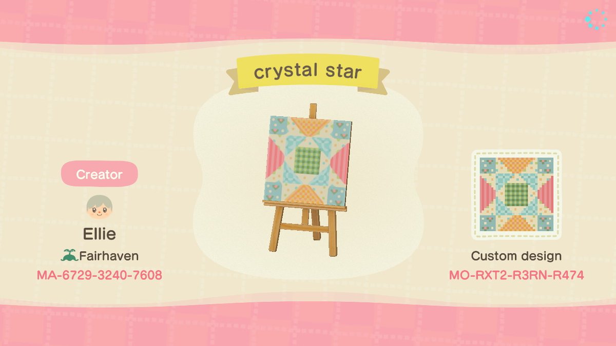 CrossingCalico's tweet image. crystal star quilt blocks #acdesign  #AnimalCrossing #ACNH #NintendoSwitch