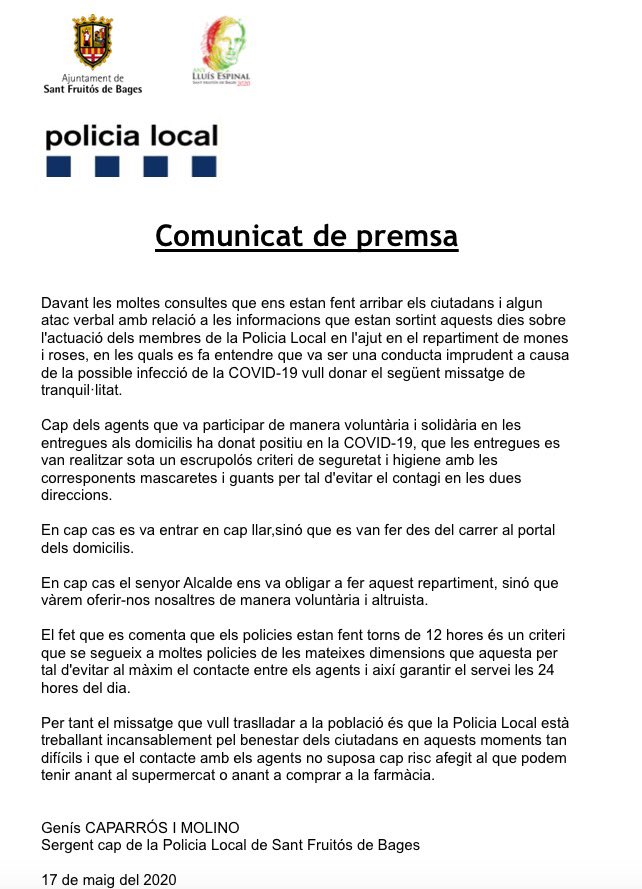 AjSantFruitos's tweet photo. COMUNICAT POLICIA LOCAL DE SANT FRUITÓS DE BAGES. 👉 https://t.co/RIBNH1rt32 https://t.co/Cm0nuy4Tb9
