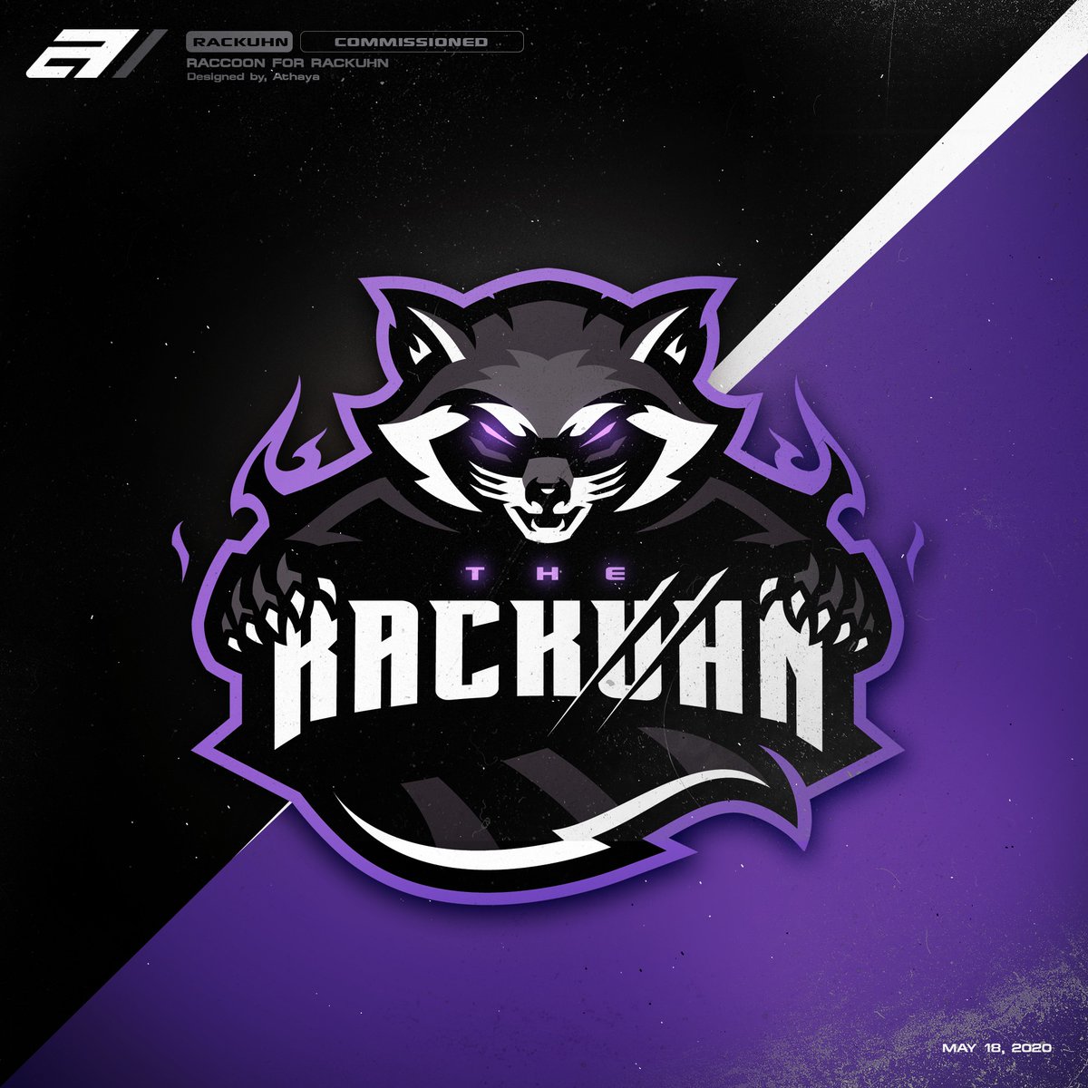 Racoon 🦝🦝 mascot logo for a client. The raccoon was chosen as a mascot  was based on the client's previous branding Let me know what you guys think  and if you want, image size:1200x1200