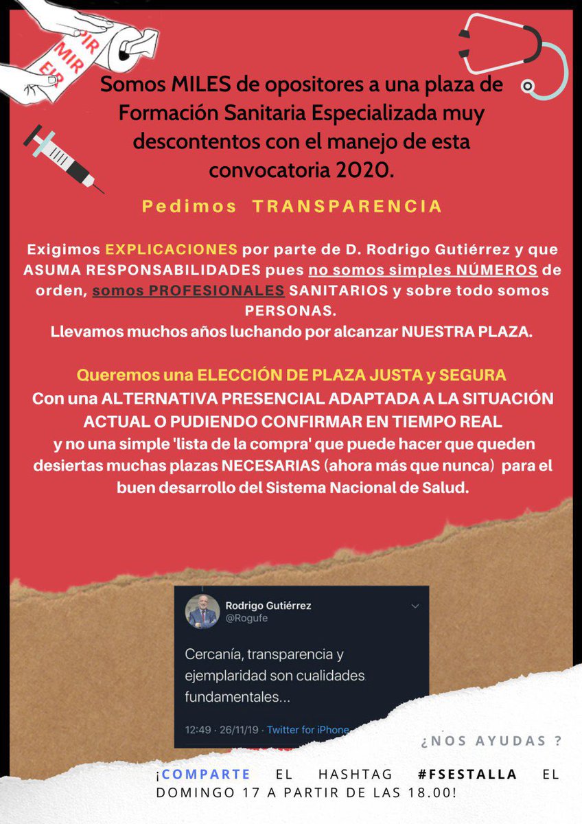 feroteroo's tweet photo. #FSEstalla @sanidadgob #Bastaya #2mir20 @Rogufe @salvadorilla @sanchezcastejon @MUDmedicos @cesm_sindicatos @amytsmedicos @MdcnCabreada @mlalanda @juliomayol #FSEnLucha

Necesitamos tu ayuda, queremos claridad y una alternativa a una eleccion mas justa. Comparte esto en tu muro! https://t.co/Dt4VZY6zDd
