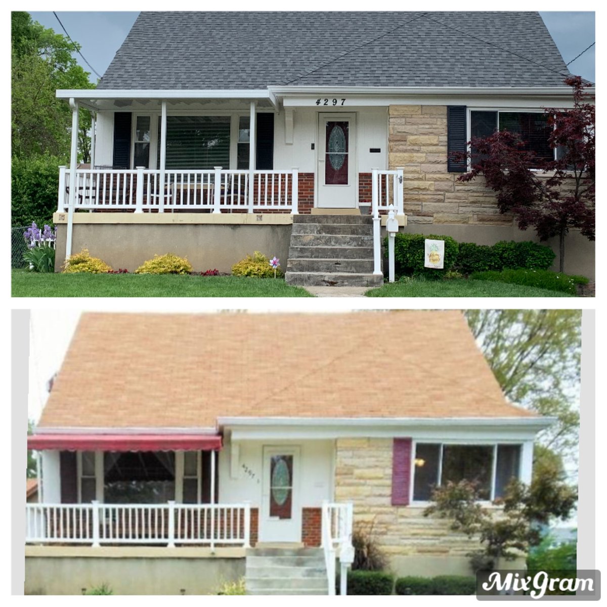 5 year progress pic of our house.. Need that front door painted and the steps figured out