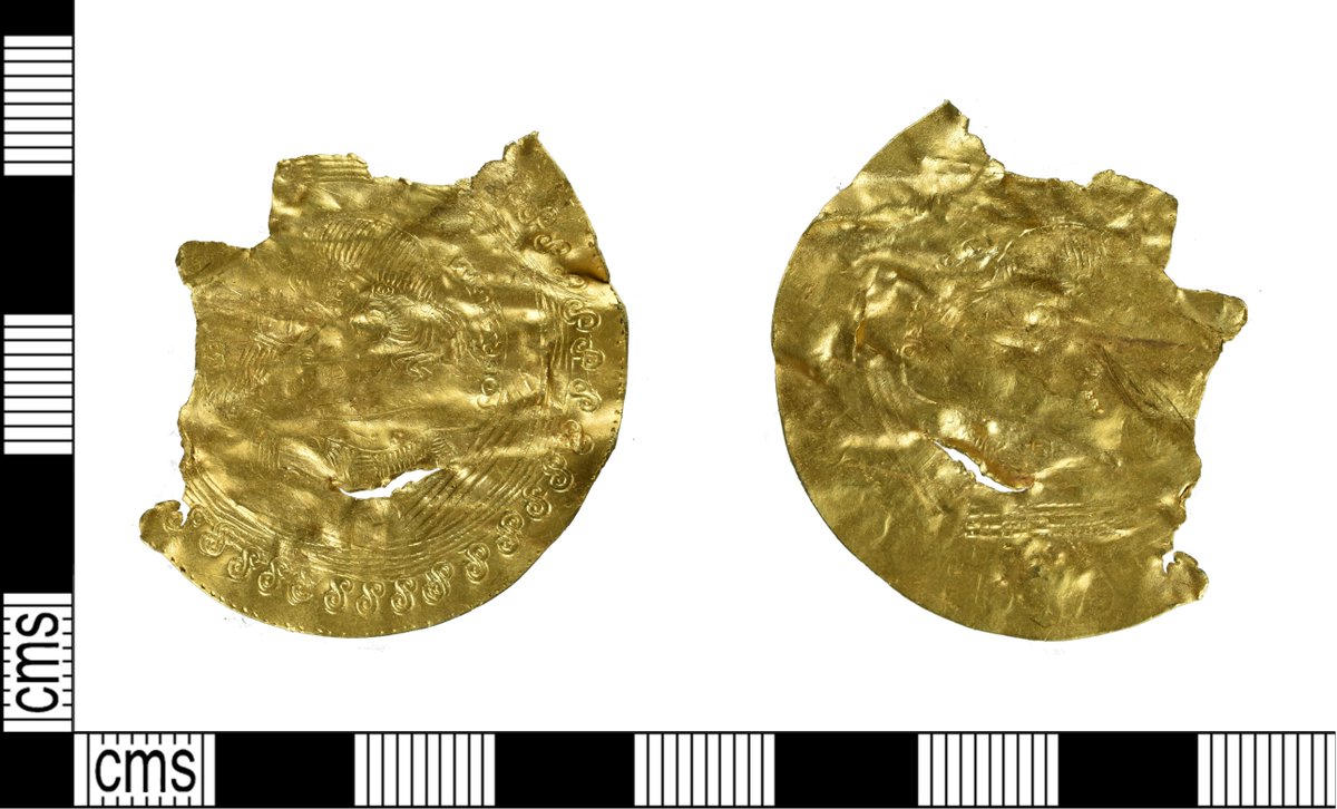 TRegistrars's tweet photo. This Early Medieval C-type gold bracteate with a 'new and unusual' motif found in Holme-next-the-Sea, Norfolk, has recently been declared Treasure by the Coroner, and will hopefully be acquired by @NorwichCastle through the Treasure Act #lockdowntreasure https://t.co/MZCJl1tSqg https://t.co/2Nl2sK3V7T