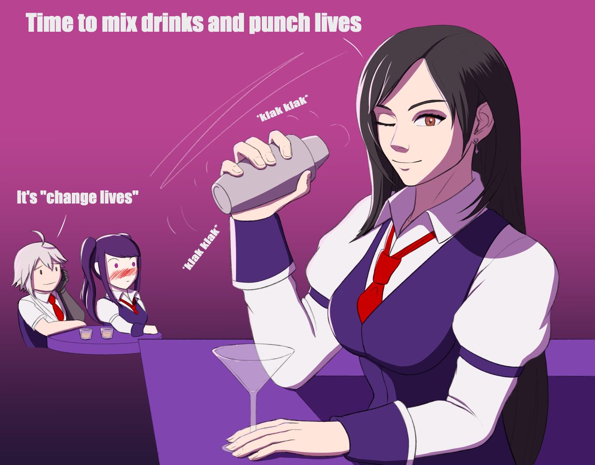 FSEffect's tweet photo. A small Final Fantasy and VA11 HALL-A crossover 

#FFVII #va11halla https://t.co/JJVUDEdzeg