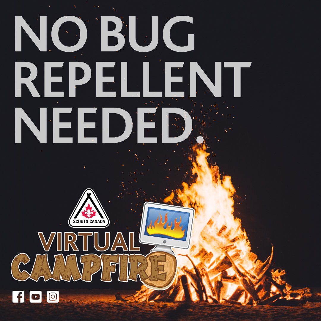 All the fun of a campfire but with no bugs! We have a nice spot already picked out for you at the National Virtual Campfire on May 23rd at 7pmEST. See you then! #ScoutsDoStuff bit.ly/SCVirtualCampf…