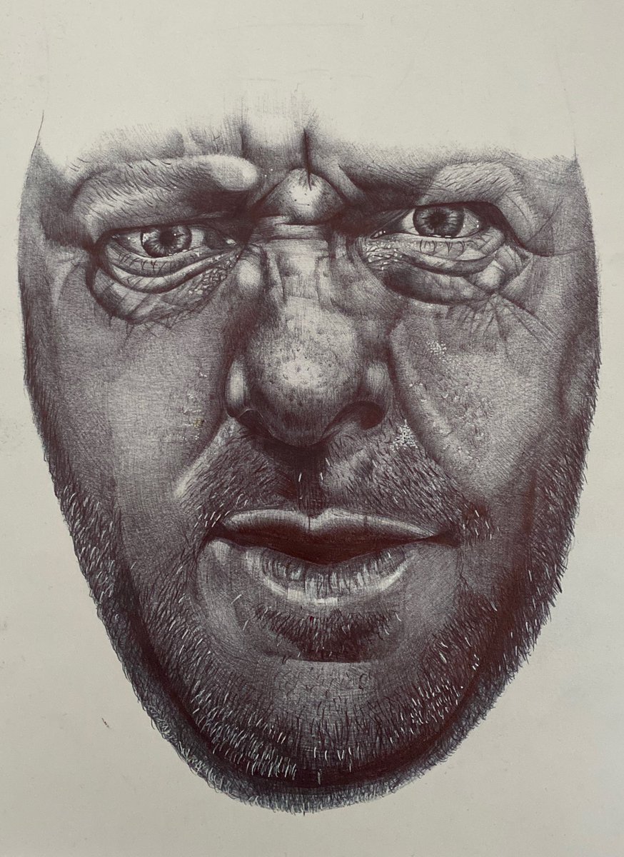 When your one of your Year 12’s sends you this drawing of her dad. Drawn using only a biro pen. I’m overwhelmed ❤️😍❤️ #moreartnotless #OCRart #fineart