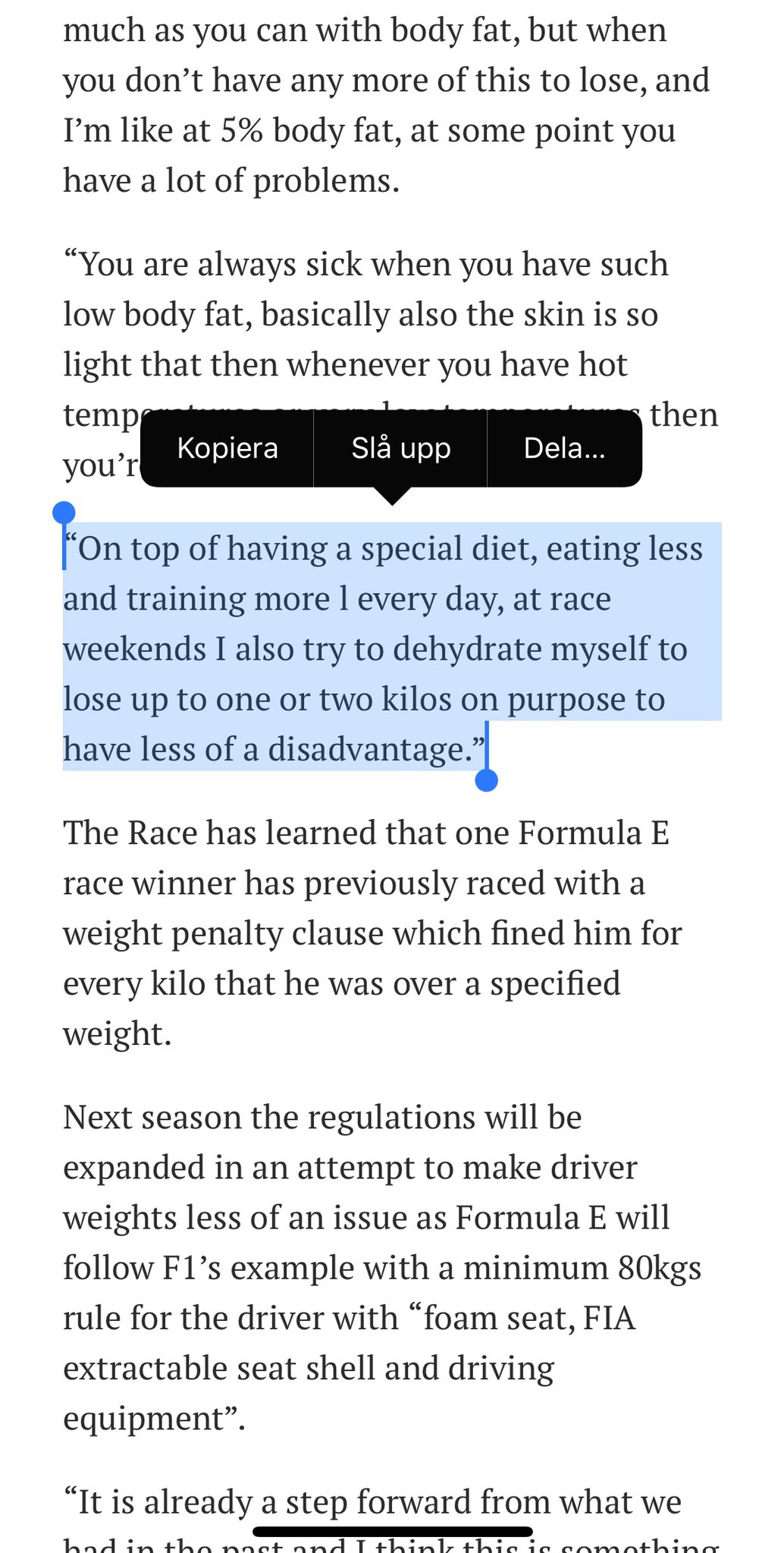 Marcus Ericsson This Line Here Is Exactly What I Did As Well Not Great When Trying To Perform Against The Best In The World In A Very Tough Sport T Co Ifswcj769x