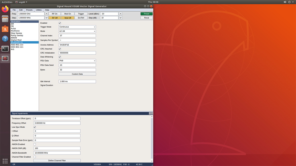 SignalHound's tweet image. With the release of #VSG60A software for Linux, we also added in the ability to generate #BluetoothLE waveforms through both the #Windows and #Linux variants of the software.

Download here &amp;gt; bit.ly/3bqZ40f

#IoT
#SigGen
#UnrivaledValue