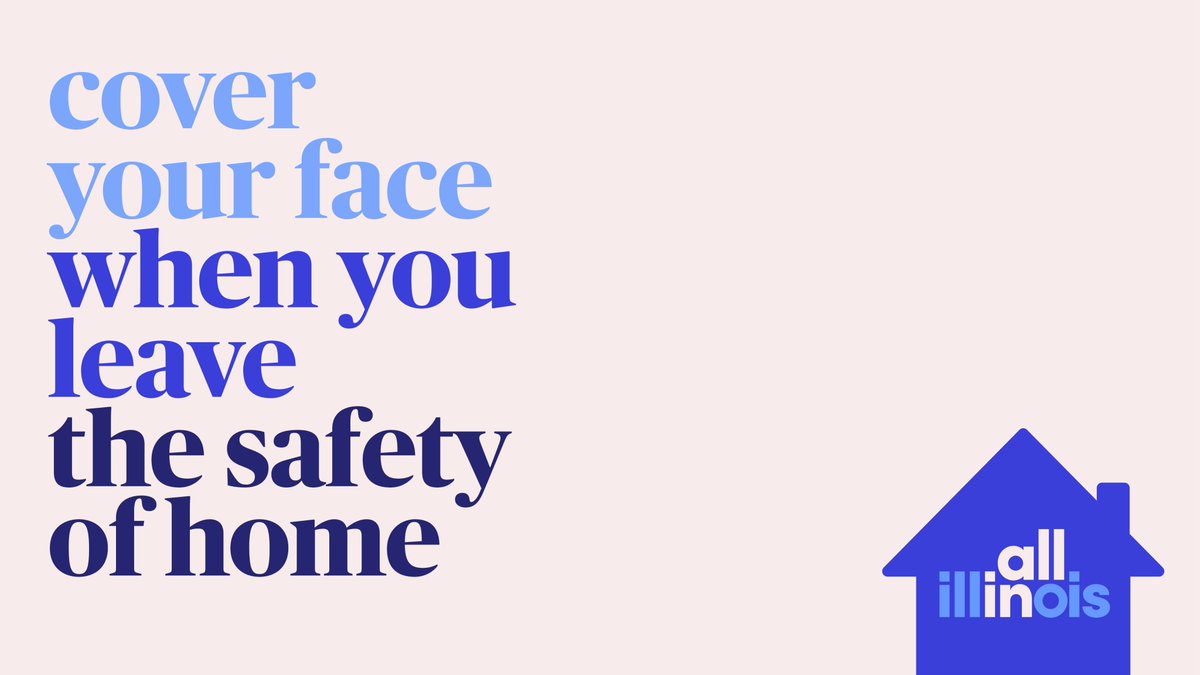 GovPritzker's tweet photo. Staying home is the best way to reduce the spread of #Covid_19. But if you have to leave, make sure to wear some sort of face-covering: a mask, a scarf or even a bandana.

For today's update, visit @IDPH: https://t.co/iRHi6YnRHU #AllInIllinois https://t.co/eAU93QTptI