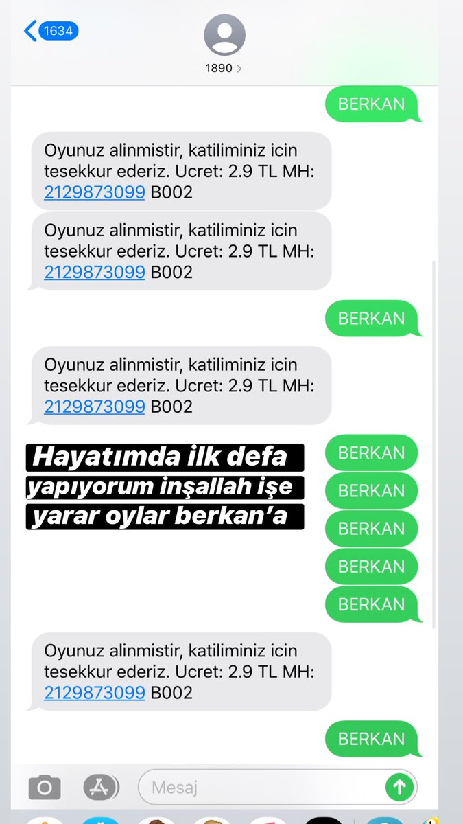 BERKAN yaz 1890’a gönder haydee