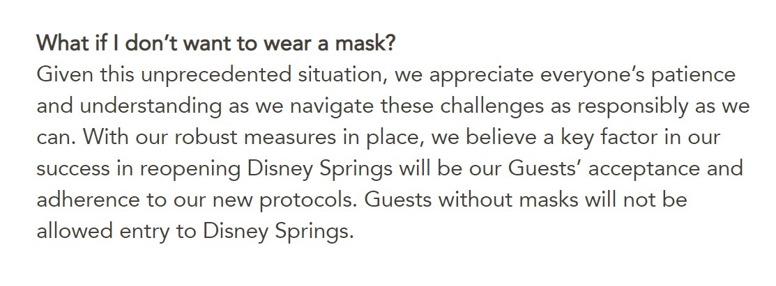 Blog_Mickey's tweet photo. Disney Springs FAQ: What if I don't want to wear a mask?

More: https://t.co/tvZUyEoxLy https://t.co/QPxhDm57ZQ
