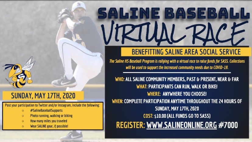 ChanceBezeauSS's tweet photo. Had a great time during the virtual race for Saline Baseball. Miss the brothers. #stepup #culturewins https://t.co/Dome4mGKCM