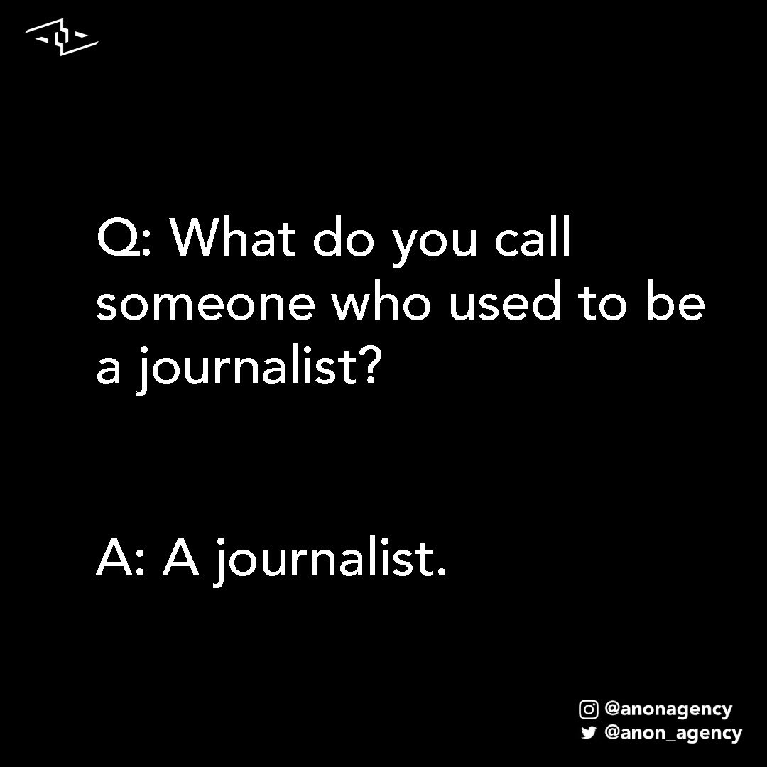 anon_agency's tweet photo. Some professions are more than a job. Some are a calling. We cut our teeth chasing stories as #journalists for national &amp; regional titles. Our job titles changed, but our instincts didn’t. You might leave #journalism, but it never leaves you https://t.co/2coT4dNrju #quoteoftheday https://t.co/VcFODW4dzK