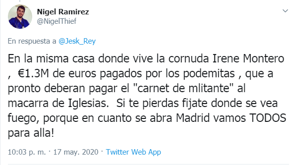 Jesk_Rey's tweet photo. Este es mi amigo Nigel Ramírez. Dice que es médico y amenaza con ir a quemar la casa de @PabloIglesias https://t.co/szvo3KsOoM