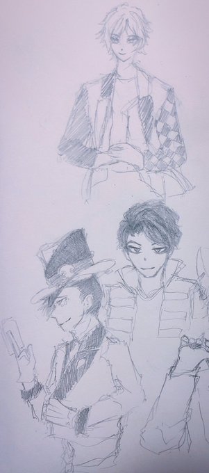 描いた絵〜〜〜〜〜!!!ディセンダントの推し混ざってるけどゆるちて 