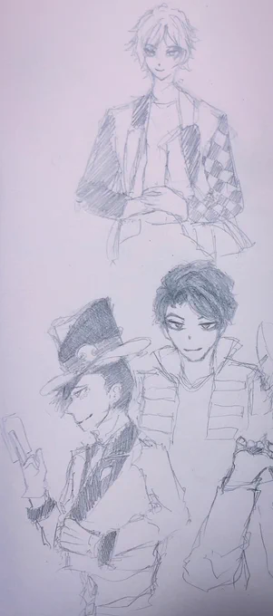 描いた絵〜〜〜〜〜!!!ディセンダントの推し混ざってるけどゆるちて 