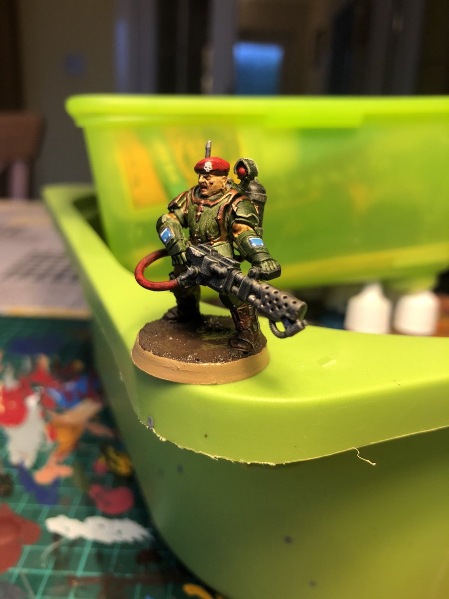 WH_40K's tweet photo. Test model for my scions pretty much done with mostly contrast paints. Not 100% convinced, but pretty happy with result.
.
.
.
#astramilitarum #imperialguard #cadian #warhammer40k #wh40k #warhammerworld #warhammer40000 #tempestus #scions #contrastpaints https://t.co/GkQkIIwSGE