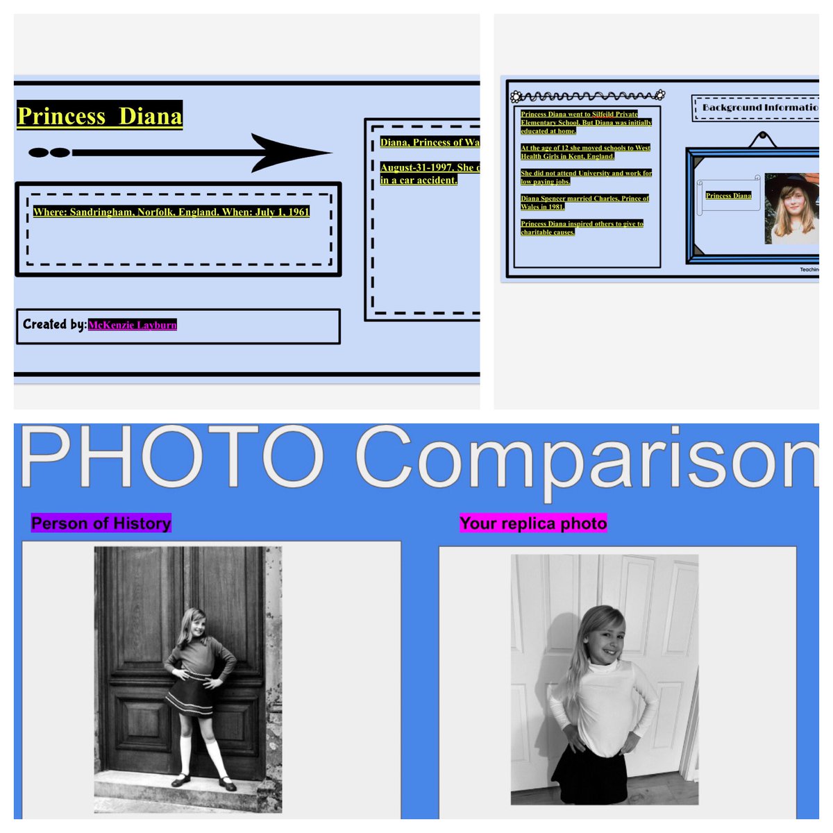 PiccianoJ27's tweet photo. Some awesome work from these 3rd graders on their google slides project on their chosen person of history project! We loved sharing and seeing their photo comparisons 👏 ! @ElbridgeGaleES https://t.co/sdZ0oPnAqe