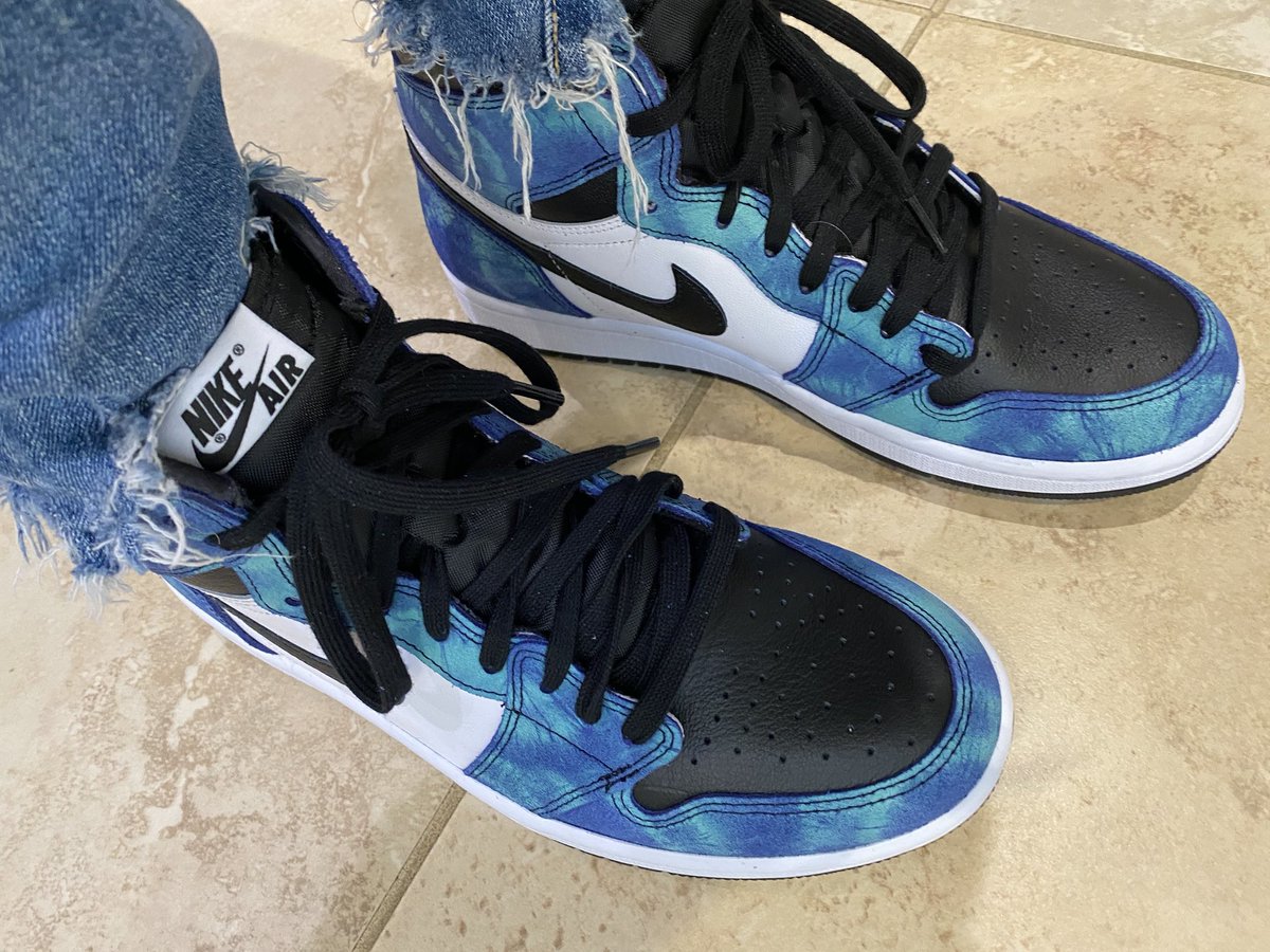 jordan tie dye on feet