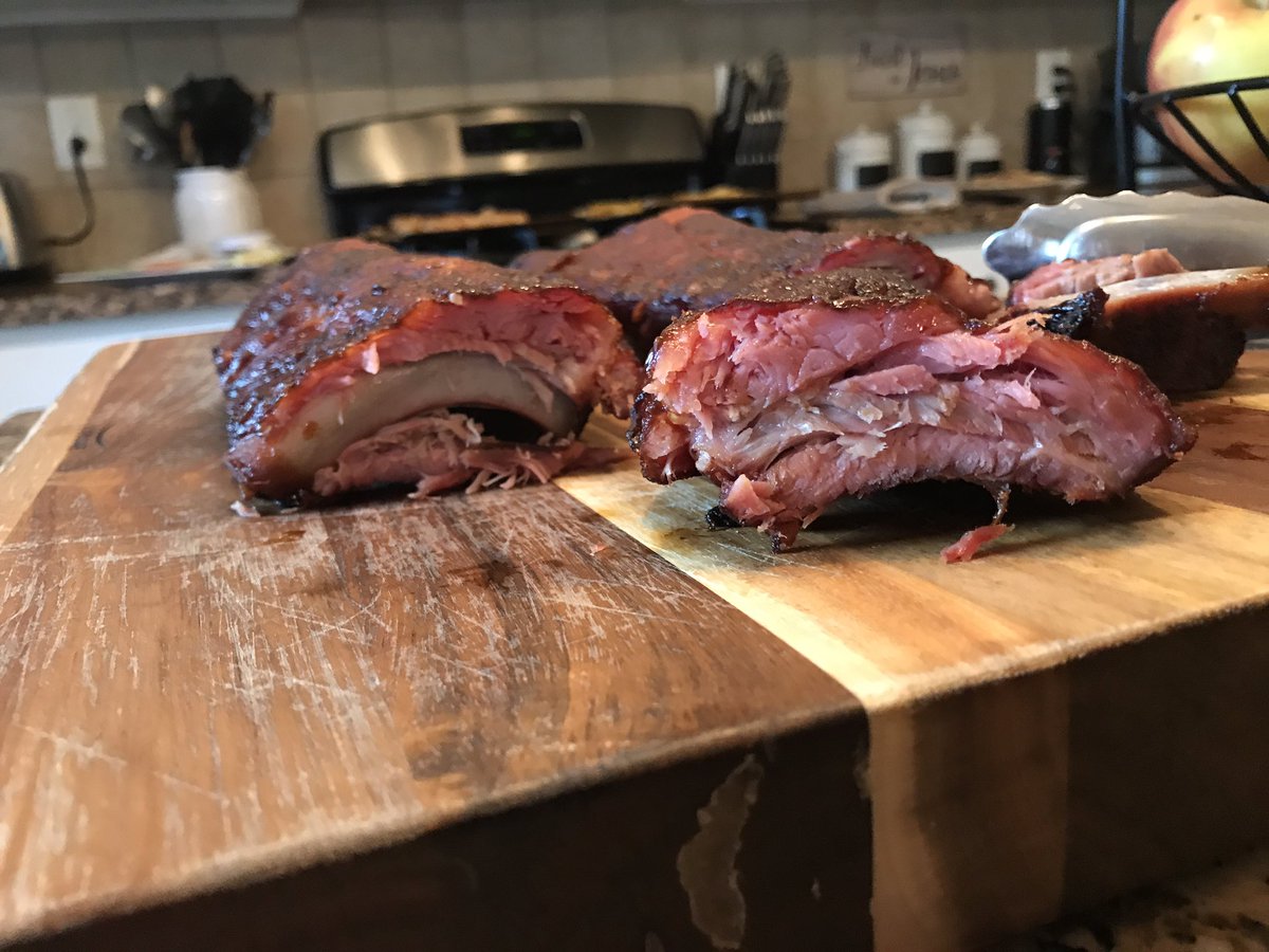 coachsmith33's tweet photo. First smoke on the new @PitBossGrills Pro 1100! Ribs turned out amazing! Still early, but happy so far! Excited to be part of #PitBossNation
#smoke #bbq #porkribs #lowandslow #321method #pitboss #pitbossgrills https://t.co/paLTmfdaKW