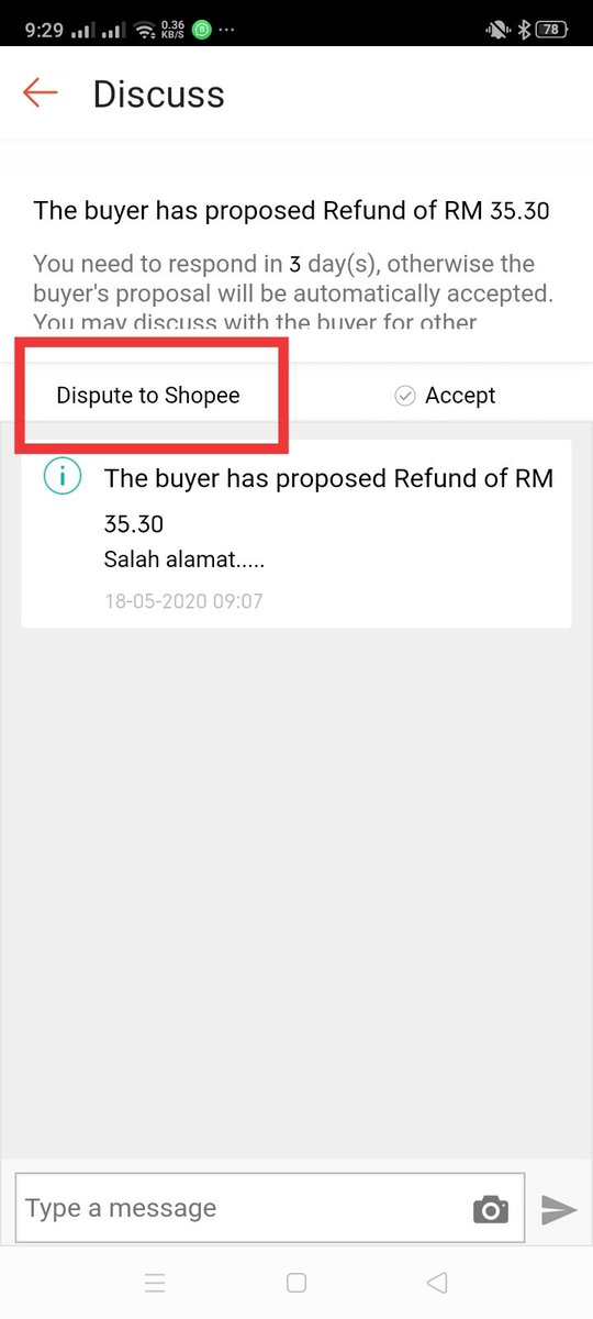 atin_awani's tweet photo. dkt apps, akan naik gini (refer gambar)
1- klik discuss
2- dispute to shopee
3- klik confirm
#tipssellershopee #returnrefund https://t.co/nz66PCrs3j