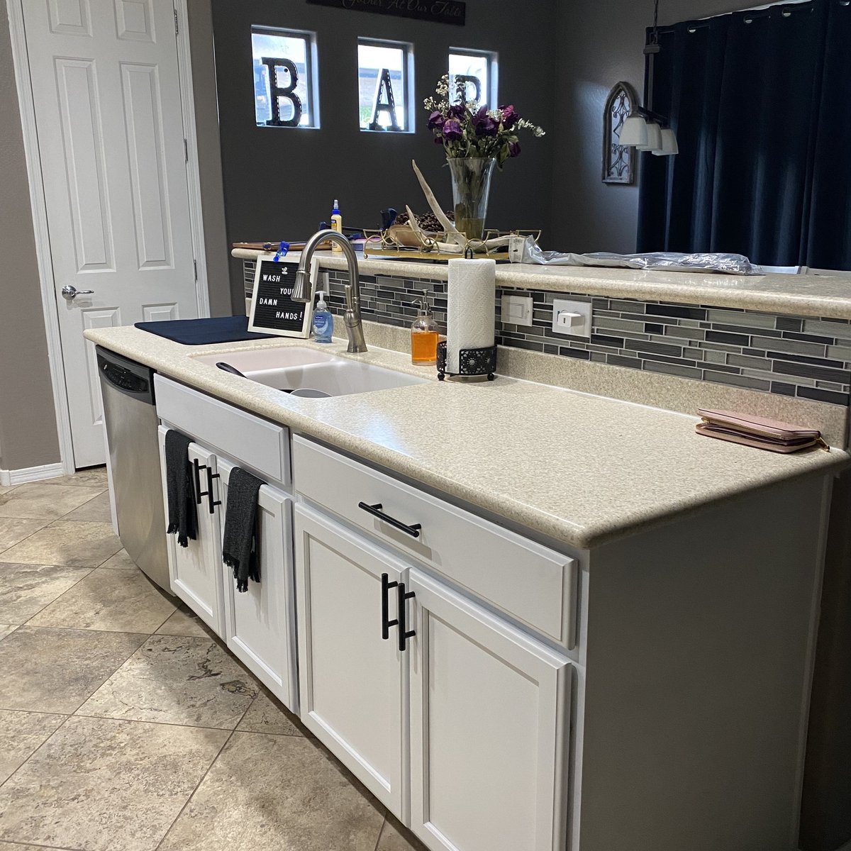 dylanjohnsonn's tweet photo. Before and after cabinets my buddy and i did https://t.co/T8p5Mcdtpr