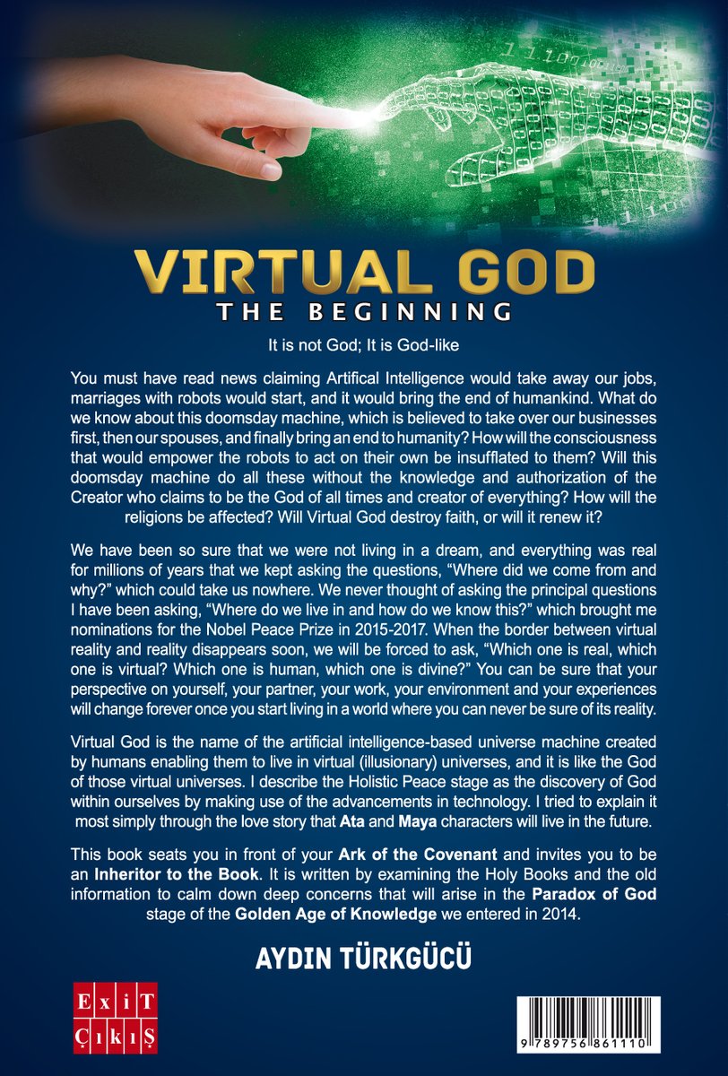 AydinTurkgucu's tweet photo. @elonmusk @elonmusk Welcome to #Virtualgod's Universe.
‘Do not determine who created and how to live it before understanding what it is that you are"
Are you Ready? When you're ready we will begin.
https://t.co/s7f9oMRprS
#AI #Matrix #TomCruise #Virtual #VR #HolisticPeace #nobel #VR https://t.co/o5Gt2zbGs5