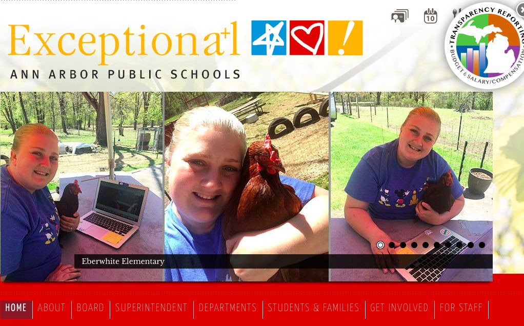 MrsLucke's tweet photo. Well how fun is this, our virtual live lessons from last weeks chicken life cycle unit made the @A2schools banner! #a2ebw #ebwstrong #selfcontained #siss #a2distancelearning https://t.co/0cnYfh9XCn