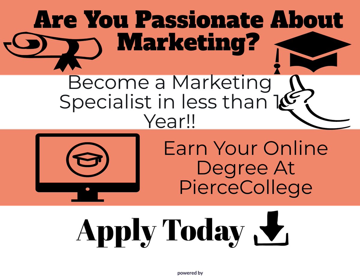 leah_rose253's tweet image. Are You Passionate About MARKETING???👨‍🎓
Become a Marketing Specialist in less than 1 Year 
Taking Online Classes. 
Don't miss your chance!!! 🎓
Apply Today! ⬇️⬇️⬇️ #PCSoMe
pierce.ctc.edu/business-socia…