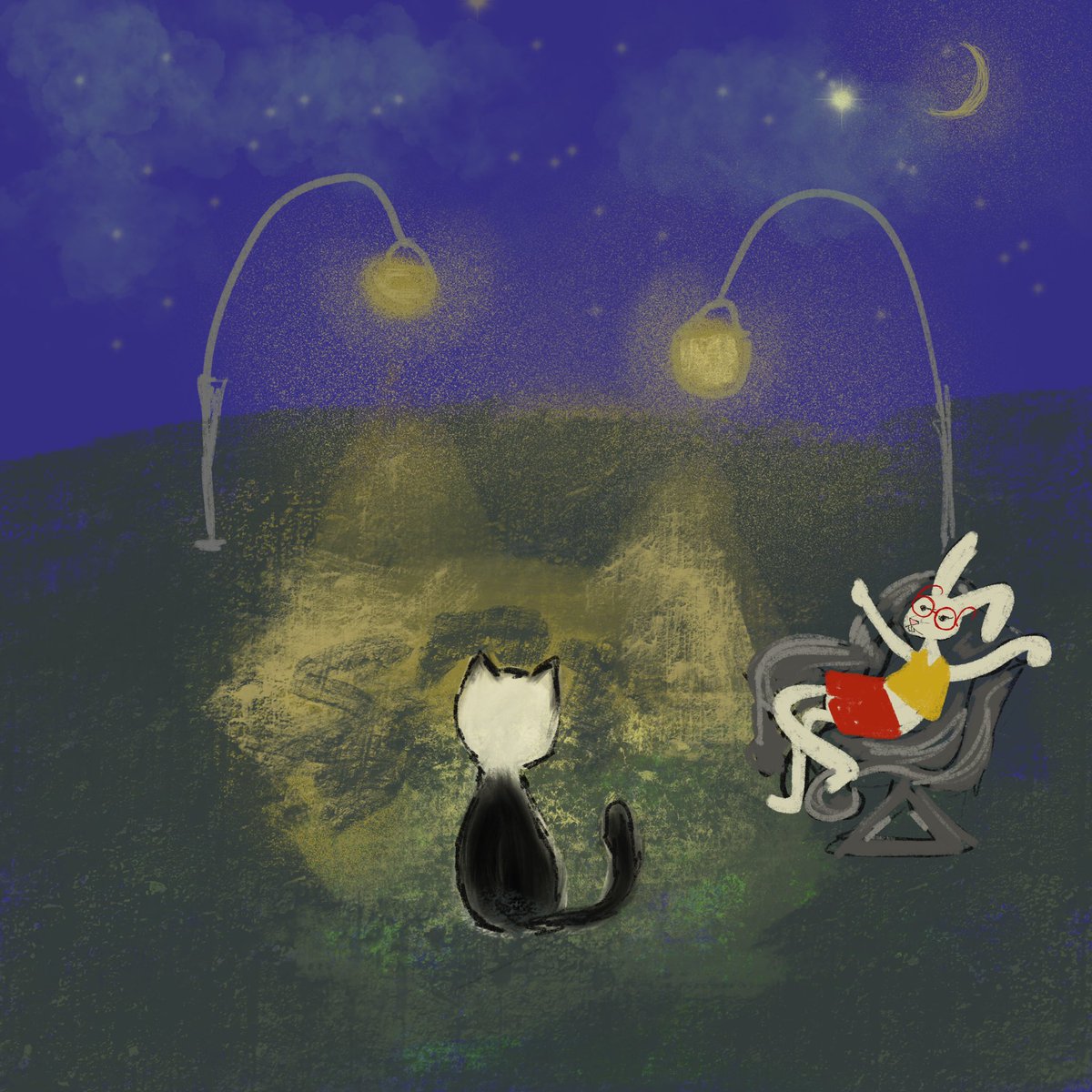 Playing around with illustrations to add a new character to a story. 🐰