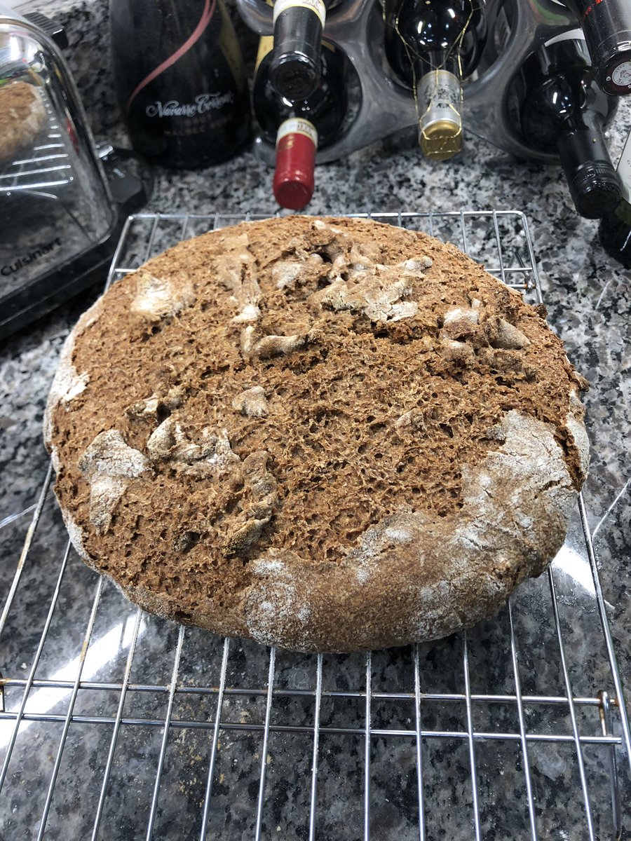 Left: Patrick Ryan’s lovely 100% Rye SourdoughRight: My first attempt