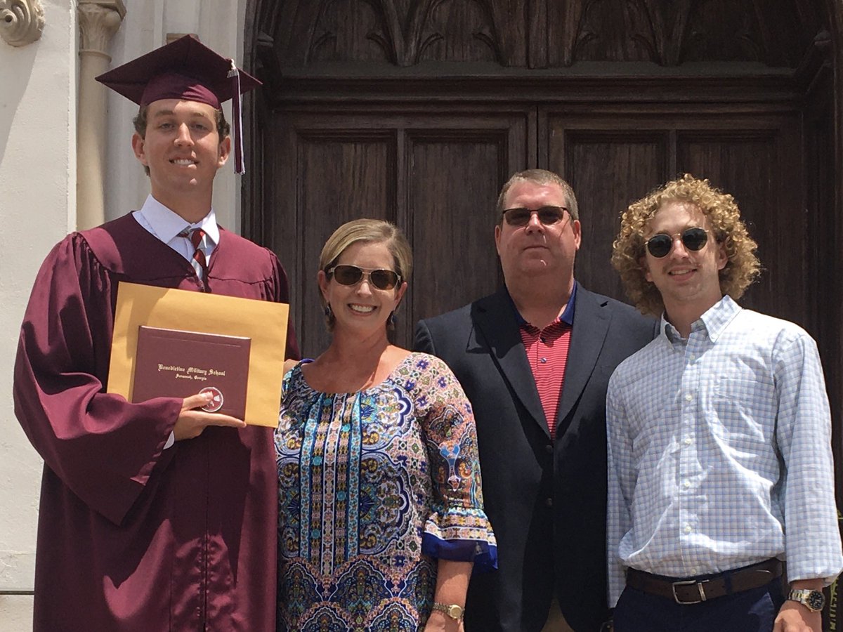 Amygreene71's tweet photo. Congratulations to @claytongreene11 and his brothers...Benedictine Military School’s Class of 2020!! ❤️🎓 Well done BC!  Forward, Always Forward @TheBC400 @BCbaseball1902 https://t.co/PEjLeAaXjk