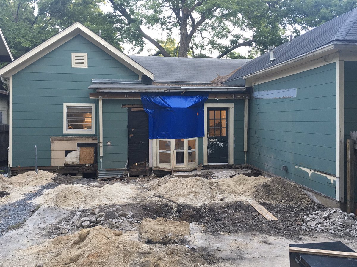 DavidShaevel's tweet photo. Construction on the addition to the back of our house has finally started! This was supposed to have started in January. https://t.co/Xv46fGTb6M