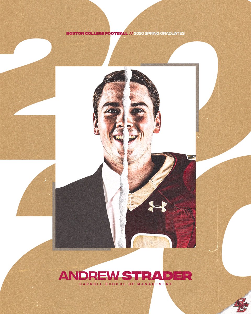 BCFootball's tweet photo. This year's Scanlan Award winner, Andy Strader, graduates with a degree from the Carroll School of Management! #WeAreBC https://t.co/WcvjDynXMl