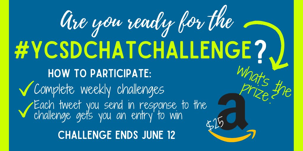 We told you BIG things are coming and here’s the FIRST! Starting this week, we’ve got the first ever #ycsdchatChallenge! Retweet and tag your teacher tribe! You don’t want to miss the first challenge announcement tomorrow morning! #ycsdchat