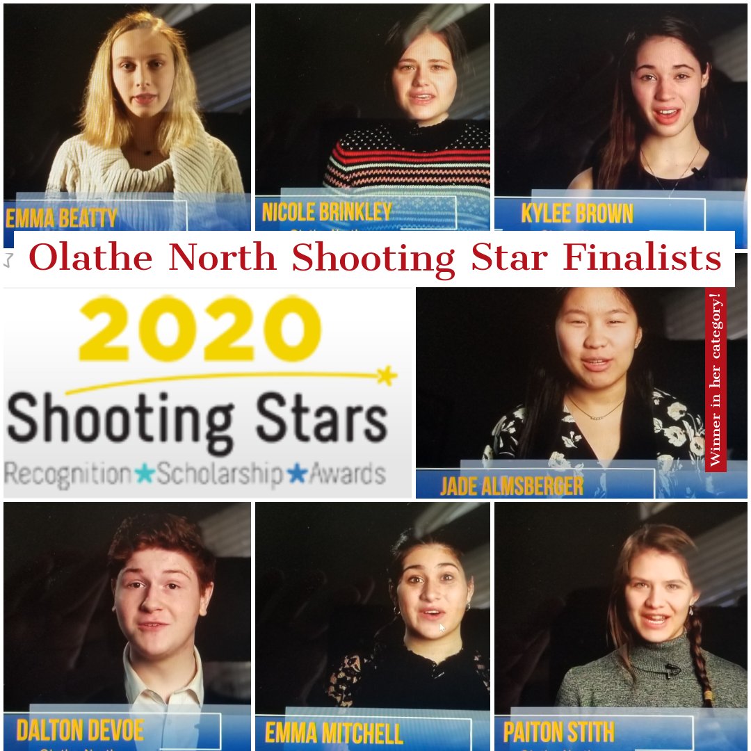 ONHSTheatre's tweet photo. CONGRATULATIONS to the Olathe North 2020 @ArtsJoCo Shooting Stars Finalists! They all represented Olathe North well! @jadealmsberger won the scholarship in the category of Production and Design! #jocoarts #scholarship #ONArtsisamazing #ONTHTRE1920 @JasonHermanON @olatheschools https://t.co/ylnJSxJ5ay