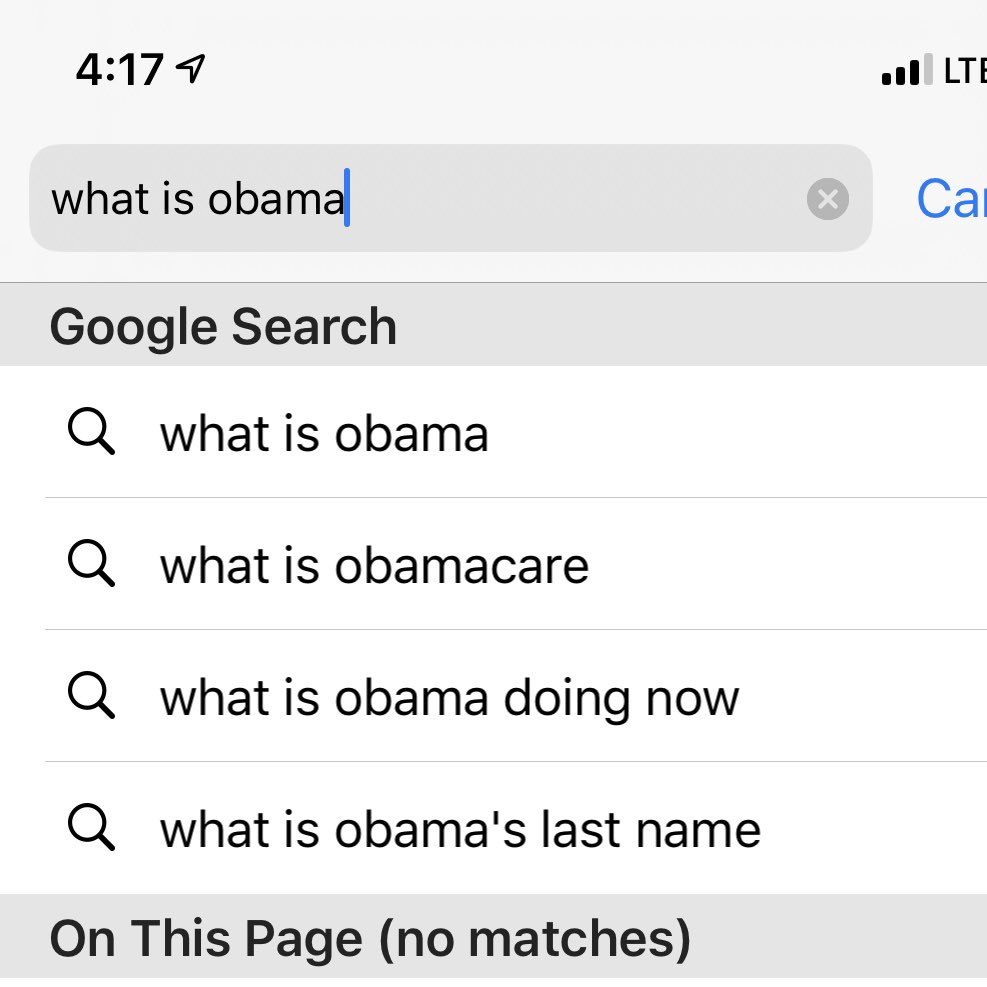 don_dilly's tweet photo. I was legit just googling ‘what is #obamagate’. Apparently I’m not alone in my confusion. The last suggestion speaks volumes. It really got me thinkin... I don’t think anyone actually knows what Obama’s last name is, do they? Is it even on his birth certificate? Doubt it https://t.co/Vk2Oc6G7ma