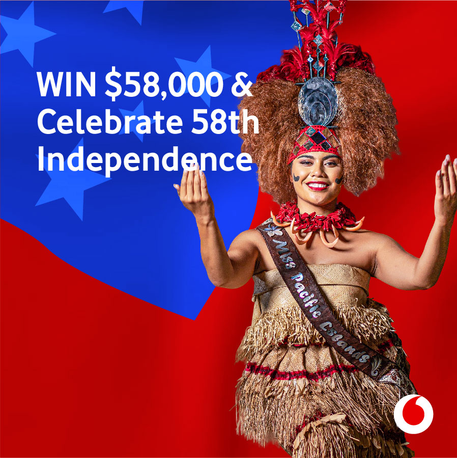 VodafoneSamoa's tweet photo. To celebrate Samoa's 58th Independence, Vodafone Samoa is giving you the chance to win a share of $58,000 tala.
Call 121 or visit https://t.co/43WNrD7lRi for more information
#VodafoneSamoa #MySamoa #MyVodafone #TheFutureIsExciting #Ready https://t.co/FfIEhN2c7t