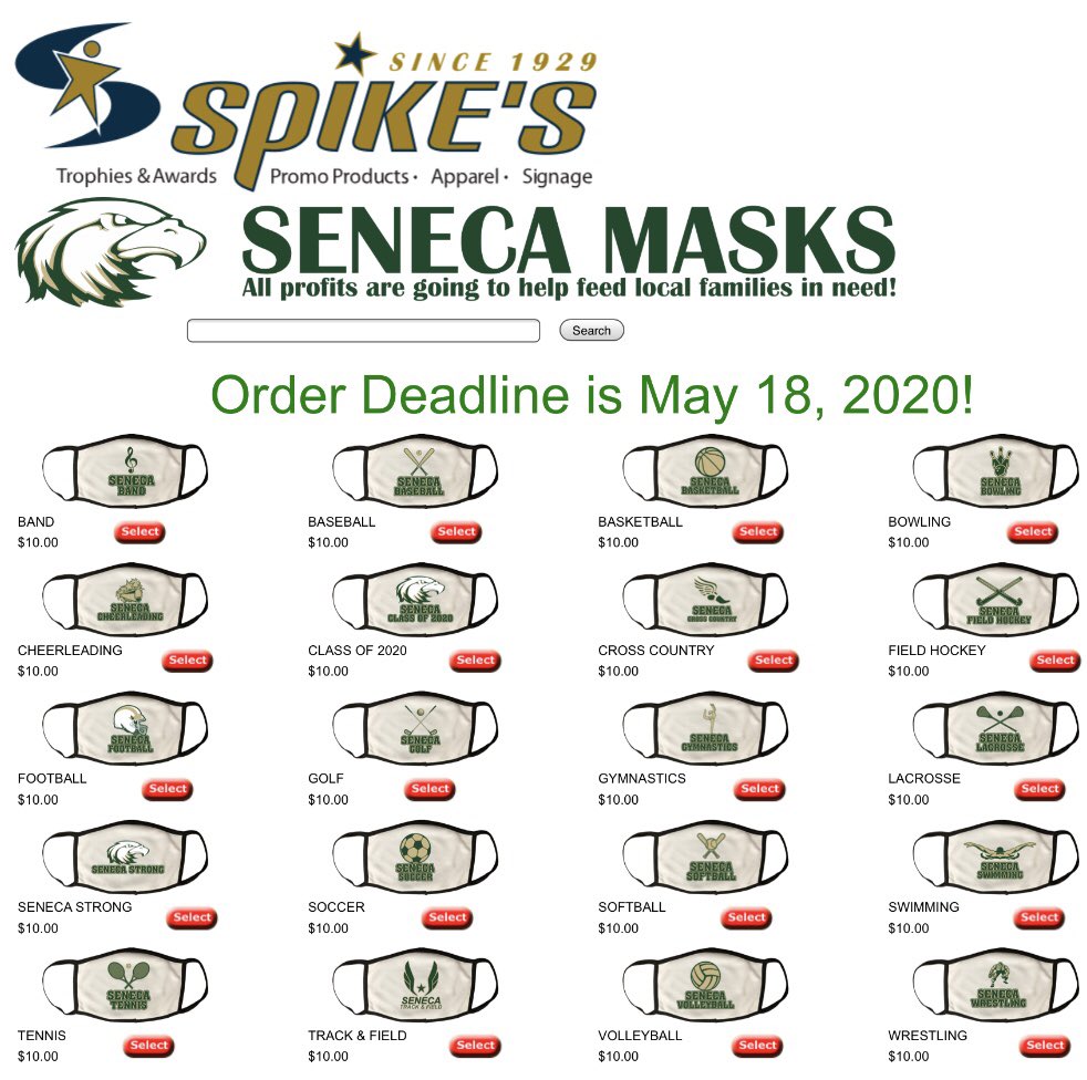 allforwonfbcamp's tweet photo. THANK YOU - we have sold over 616 Masks so far - this is awesome - final day is tomorrow! - Seneca Athletics Masks - again all proceeds going to provide to families in need in our area during this terrible time - just go to the website - here is the link: https://t.co/85jkwhnpMf https://t.co/wjZTGusfg5