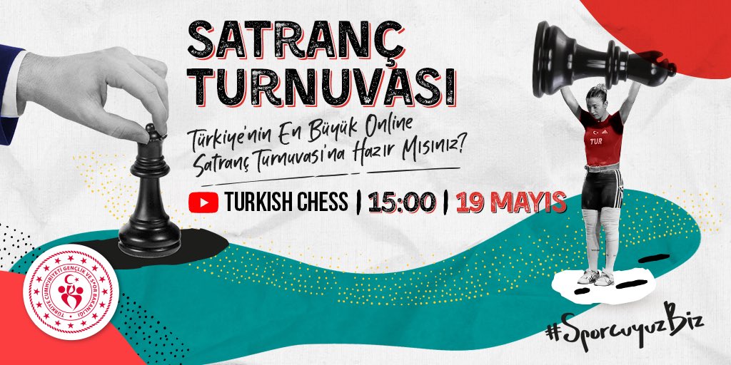 ♟⏱Türkiye’nin En Büyük Online Satranç Turnuvası 19 Mayıs’ta!

Satrançta Türkiye rekorununun zorlanacağı bu turnuva heyecanı 19 Mayıs saat 15:00’da YouTube.com/TurkishChess kanalında canlı yayında Samsun’da ilk hamlenin yapılmasıyla başlayacak..
Sakın kaçırmayın!😎