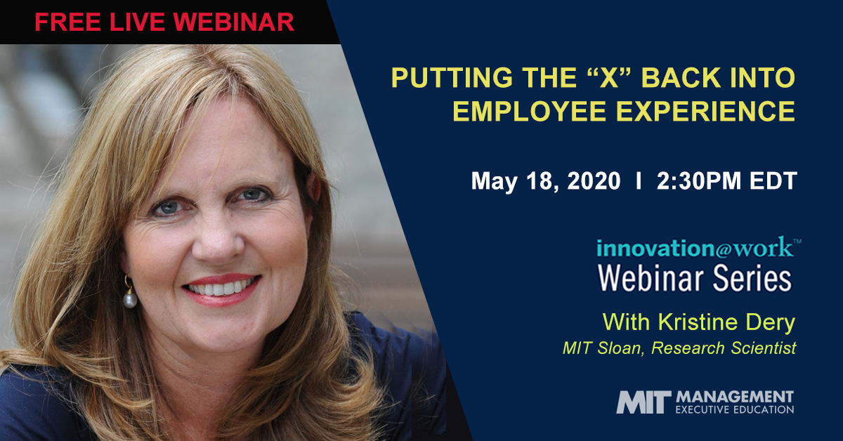MITSloanExecEd's tweet image. NEW WEBINAR ALERT!  @kristinedery  from @MIT_CISR   discusses how to deliver an experience for your employees that will enable them not simply to survive but to thrive in a new world of #distributedwork. Share w/ your network and register ow.ly/w6Mz30qGpDL #mitwebinar