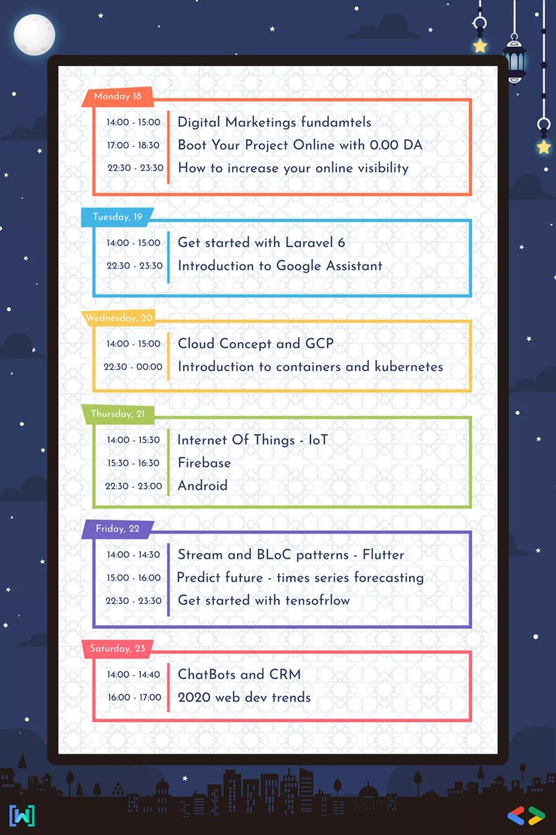 gdgtipaza's tweet photo. ๐ข #DigitalTechWeek agenda
"Because in the union there is strength" ๐ช
@GdgSetif @gdgtipaza @GDGTiaret @GDG @gdg_bba working together to bring the good content for you.
A full week of learning with @gdg
er & @WomenTechmakers from #Algeria ๐ฉ๐ฟ
So Plz #StayHome & join usโจ https://t.co/j1dBbdSsCy
