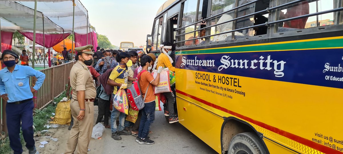 Deepak Madhok on Twitter "Massive effort of Varanasi Schools to transport Migrant workers back