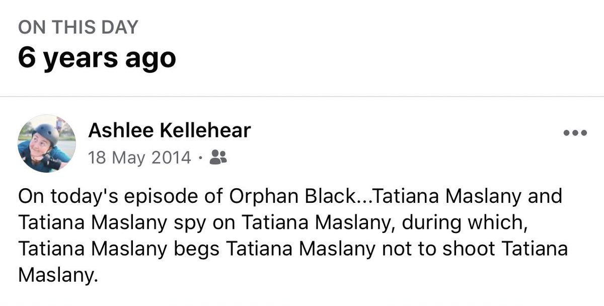 CloneClubAUS's tweet photo. Lol at this memory that just popped up! #OrphanBlack https://t.co/hq0eeGVkDX