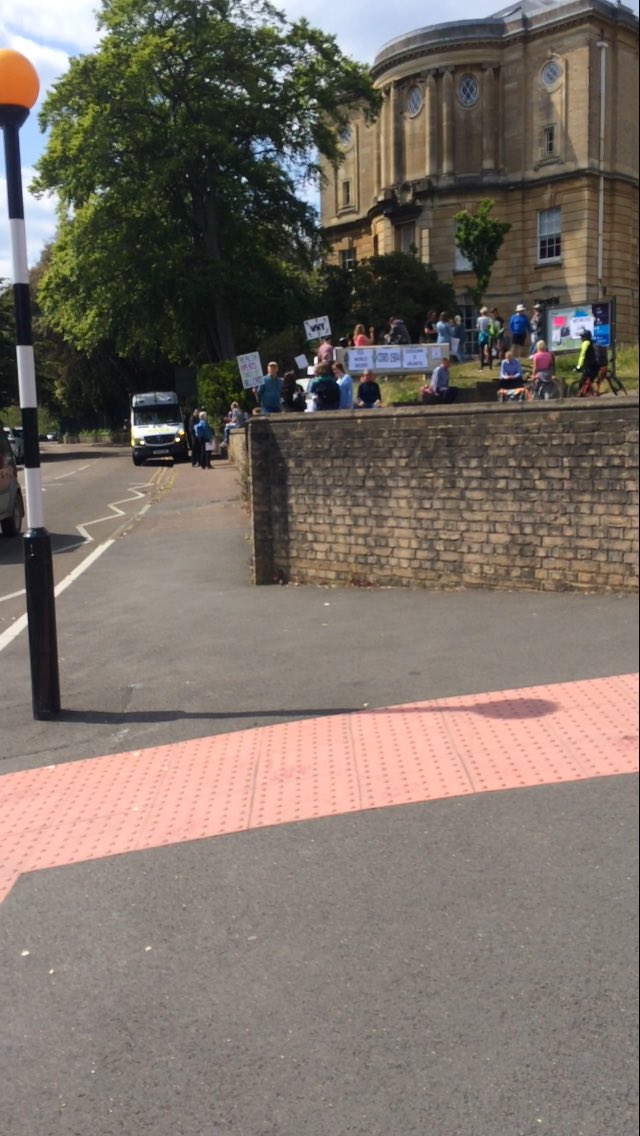 KrisTDime1's tweet photo. Bournemouth Protest. Doubled in size again from last week to over 50.

Police have been fantastic and supporting us. Their first words on Saturday when turning up were "we are here to protect you" .

Not connected to the UK freedom movement. https://t.co/KJtS7OEKVd