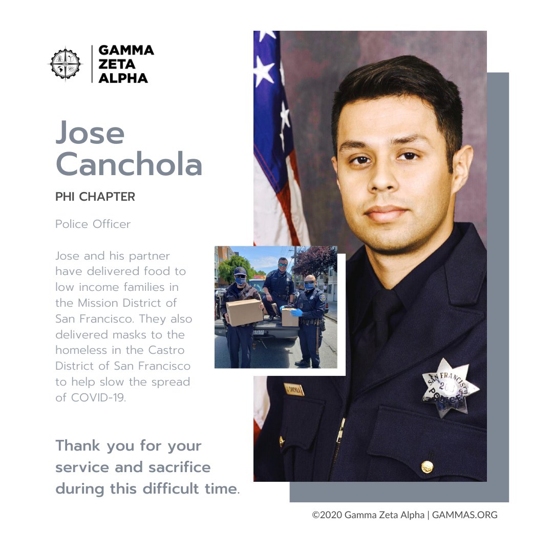 gammazetaalpha's tweet photo. Day 3 of #essentialGammas - Today we highlight our brother Jose Canchola, a Police Officer from San Francisco. He is a brother and founder of the Phi Chapter at UC Merced. Here is his Story. https://t.co/qVXDoVfuXI https://t.co/JThNRx5vkK
