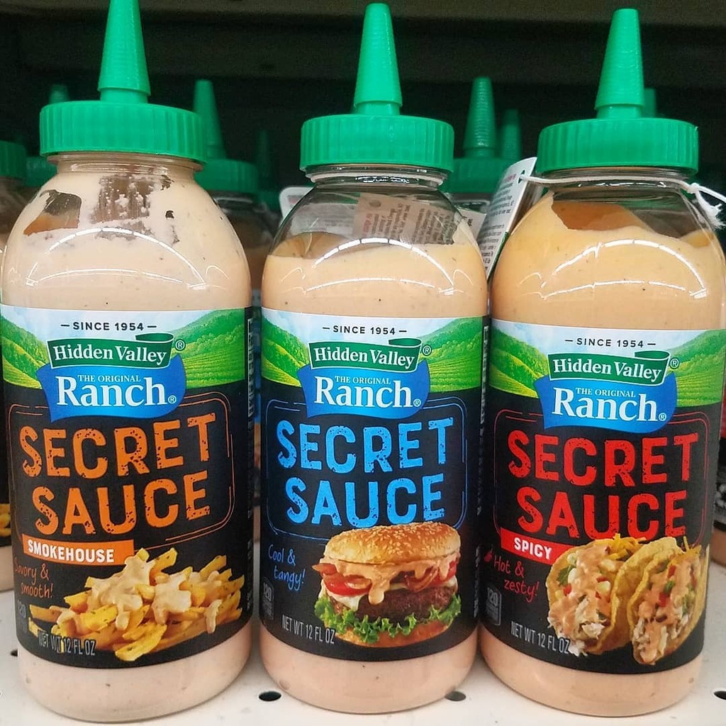 Candy Hunting on X: Hidden Valley has a new line of Secret Sauces! I tried  the original and Smokehouse, but not the Spicy. The original tastes like  ranch dressing with some extra