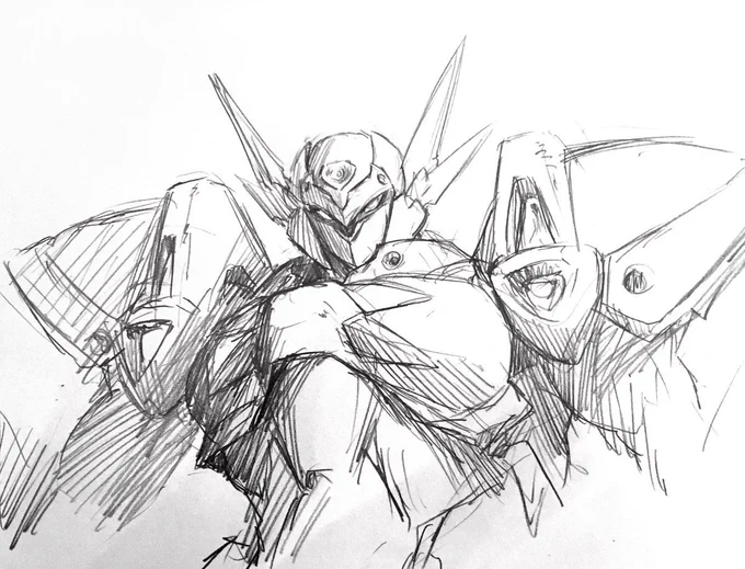 出先で描いたこの落書きがこうなるんだからカガミさん凄いよね 
