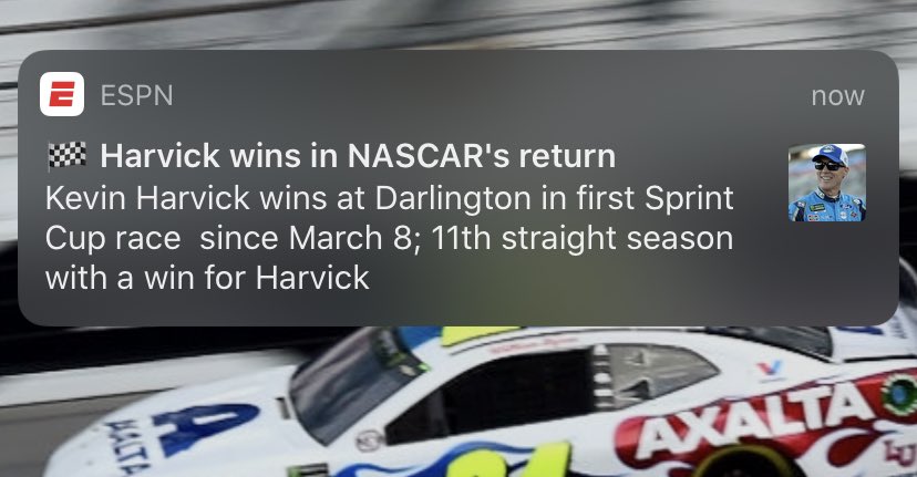 NickOlsen_'s tweet photo. I mean do y’all even try @espn? We’re literally the only sport going. Try and be even relatively intelligent about the sports you report on. #NASCAR https://t.co/G2OgHJnVTq