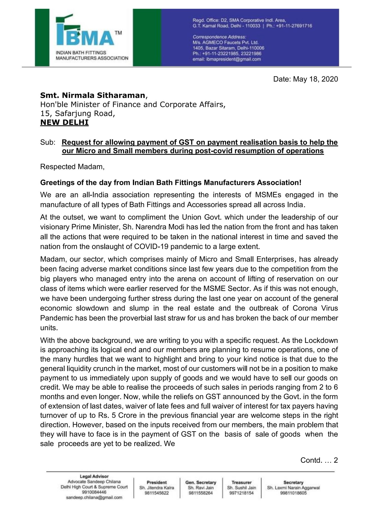 Indian Bath Fittings Manufacturers' Association on Twitter ". Hon'ble