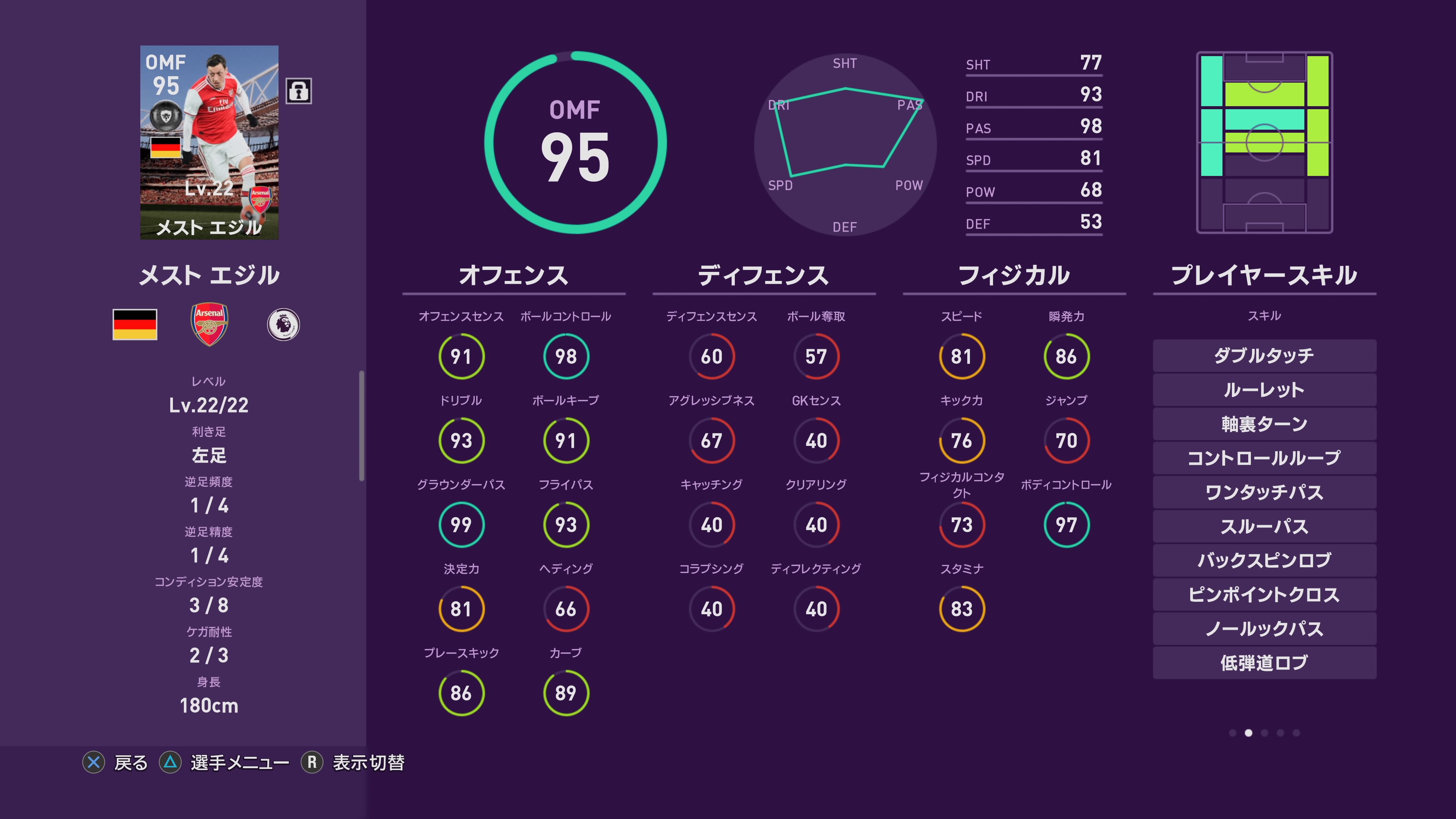 ５ １８アーセナル トッテナムのレベマ総合値 能力値から比較 ５月１８日 クラブセレクション ウイイレ２０２０ ウイイレｆｐガチャ つきごの ウイイレブログ Myclub攻略